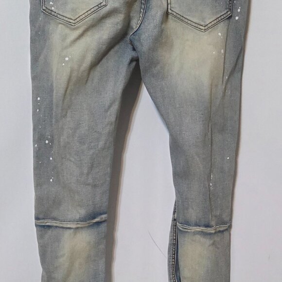 KDNK 11 4 14 11 Denim Jeans Blue Men's 34 Distressed Ripped Splatter - Picture 6 of 9